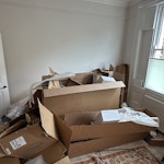Bunch of cardboard / packaging A lot of cardboard boxes / polystyrene with a few thin pieces of wood from packaging. Will need someone to help take it out of my front room. Thanks. NW1 - removed for £120