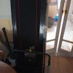 Slim Fold Gym Treadmill. Flat metal treadmill platform plus separate control handlebar. 60 inches x 23 inches. CA23 - removed for £120