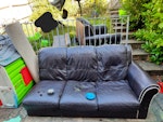 Lounge and garden clearance 1 3 seater sofa. 1 arm chair. 1 rug. 1 narrow Billy bookcase. 1 wide Billy bookcase. 1 garden table. 4 garden chairs. RH16 - removed for £250