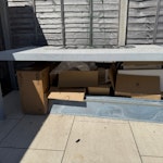 Solar install rubbish solar install leftovers - cardboard and rubbish (not the table) PO11 - removed for £85