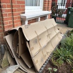 Rubbish 2 large cardboard boxes, 4 x 2m mdf posts.
Paddling pool and metal struts
Bag of compost
1/2 black bin bag of old toys NW2 - removed for £60