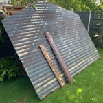 old shed dismantled shed, some felt and the wooden base CM12 - removed for £250