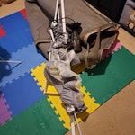 big rug, bed rail, hairdryer Rug could be cleaned and reused. Hairdryer is broken and so is child's bed rail E17 - removed for £50