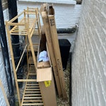 boxes and a clothes rack four cardboards and a broken wooden clothes rack (all not crushed down) SW6 - removed for £45