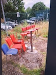 old furniture from betfred 4x old chairs 4x machine chairs 2 stools 1x round table base UB1 - removed for £90