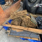 garden waste garden waste consisting of clumps of plant roots, black bags of soil and some decking boards UB5 - removed for £100
