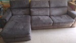 L-shaped sofabed with storage Accessible on the ground floor and will either be outside the property or in the garage depending on the date it is collected. Can be collected anytime tomorrow Saturday 5, Sunday 6 or Monday 7 July. 

L-shaped sofa bed with ottoman storage. Can be disposed of or re-used but does have wear and tear underneath (not visible). Sofa bed rarely used. GU12 - removed for £140