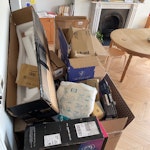 Cardboard boxes and packaging We have just moved house and have a load of cardboard boxes and associated waste (eg other packaging, a few bits of styrofoam) to get rid of. We are on the second floor, but could bring stuff to street level once we know a time slot. W2 - removed for £65