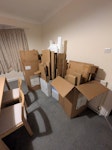 flattened cardboard 4 large boxes and 2 medium boxes of flattened cardboard, and 2 medium boxes of polystyrene, from furniture packaging after move of house. Can leave outside front of house for easy collection. HA5 - removed for £75