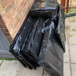 Reusable wardrobe panels White wardrobe panels, reusable and dismantled. Wrapped in black film for protection. Placed outside for easy access. RM13 - removed for £70