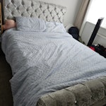 King size bed frame + mattress King size bed frame (very heavy) and mattress needed to be disassembled and disposed of, located on 2nd floor of property (four short stair cases) E2 - removed for £110
