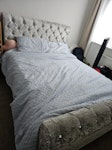 King size bed frame + mattress King size bed frame (very heavy) and mattress needed to be disassembled and disposed of, located on 2nd floor of property (four short stair cases) E2 - removed for £110