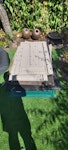 Garden Stuff shed/furniture/+ 1. Broken down plastic garden storage box 6'x3'x4'
2. Garden Steel dining table + 4 chairs (tiled/concrete top (heavy))
3. 2 aluminium garden chairs
4. 1 single Ratan chair
5. Glass show door RG42 - removed for £180
