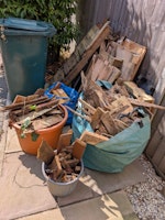 Pile of old wood collected by Rubbish And Waste Clearance Portsmouth