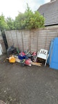 various household rubbish table tennis table - top only, couple of broken garden chairs and a mobility shower chair, small bits of household/garden rubbish, old door (broken up), a few bits of wood, old strip lights. need gone before Friday 11th, out the front so collection any time. BR6 - removed for £80