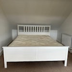 Bed frame and mattress Super king size bed frame and mattress.
Bed frame will be dismantled. SW6 - removed for £0