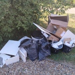 downstairs toilet rip out downstair toilet rip out, cardboard, few bits of timber and tile of cuts/site waste IP23 - removed for £150