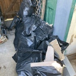 plaster board 13 small rubble bags of plasterboard with plaster. Roll of flooring protection. Wooden trellis. W7 - removed for £100