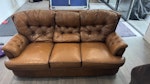 Old 3 seat sofa 3 seat leather sofa. Needs carrying from back of garden (in shed) to front of house NW7 - removed for £110