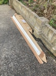 Foldable door, packaging Plastic foldable door, cardboard packaging. Length around 2m E7 - removed for £50