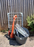 Mixed items In back garden, but easy access from front. Parking possible on front drive, or kerbside. Small amount of mixed metal, plastic and electrical items.  Strimmer, extension cable, airer.  Some items potentially still usable. BN14 - removed for £50