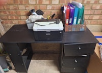Office desk and printer collected by Agent Waste