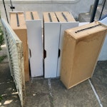 5 MDF drawers + trellis/panel 5 MDF drawer units plus one trellis type radiator cover panel plus small metal ikea notice board E8 - removed for £50