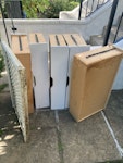 5 MDF drawers + trellis/panel 5 MDF drawer units plus one trellis type radiator cover panel plus small metal ikea notice board E8 - removed for £50