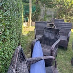 Broken garden furniture 6 broken garden chairs and a broken table. NG9 - removed for £80