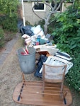 Wood, glass, old belongings Old wood, chairs, gardening equipment, large 130x130 cm mirror, old belongs e.f. books/jewellery, kitchenware, etc. SE2 - removed for £140