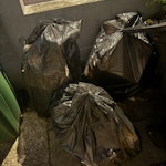 3 rubbish + 5 boxes recycling 3 large bags of rubbish and 5 varied sized boxes of recycling E11 - removed for £50