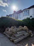 RELIST: Concrete & Tree Trunks A pile of concrete rubble and concrete fence posts. Around 1-1.5 cubic metres (less than 2 cubic yards). Some large tree trunks. There are road works outside the house with traffic lights, but access for a grab lorry is possible.

RELISTED DUE TO COLLECTOR NO SHOW SE25 - removed for £150