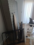 household stuff Double bed and base
Ironing board
Standing desk
Office chair
Microwave HA1 - removed for £125