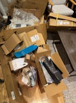Boxes packaging junk Boxes and packaging, NOT the furniture
A medium sized black bin (not shown) TW10 - removed for £80