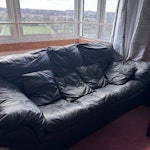 3 seater sofa Black leather sofa SE24 - removed for £80