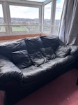 3 seater sofa Black leather sofa SE24 - removed for £80