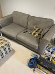 2 x two seater sofas 2 x two seater sofas, footstool and cushions RG2 - removed for £150