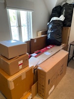 Empty boxes (10-15) + bags collected by M&V waste Clearance