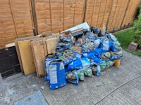Timber and rubble collected by M&V waste Clearance