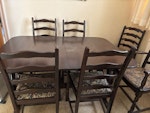 Table and chairs Extendable dining table. 4ftx3ft plus extension and 7 chairs. RM2 - removed for £100