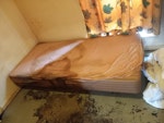 Soda,  mattress and single bed Needs to be taken to the tip, not reusable CT1 - removed for £200