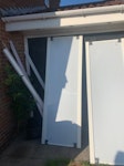 X2 mirror doors - fitted ward Two mirrored doors from fitted wardrobes and skirting bits. All in photo against garage door. NE7 - removed for £50