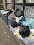 bags of clothes, desk & chair desk and chair
shelving unit 
bags of clothes 
tray 
cardboard boxes SW15 - removed for £150