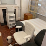 Mattresses, bases and furnitur The items are general furniture from a rental property
The largest items are 3 double mattresses and 1 single mattress plus the bases for them
There is a shelving unit , 2 bedside drawer units , 2 office chairs and 2 desks
They could all be used again NW1 - removed for £185