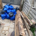 Soil, wooden sleepers, sink 25-30 Rubble bags of soil, 13 wooden sleepers an old sink, garden furniture set (consists of 1 x 2 seater, 1 table & 2 chairs) and garden ottoman ME14 - removed for £300