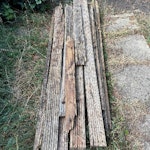 Two piles of timber Two piles of timber, one is old decking, one wooden batons E17 - removed for £60