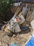 DIY / Building waste approx 10 bags of building waste, offcuts of Chipboard/OSB, offcuts of Plasterboard, offcut of Carpet. A few small loose off cuts of wood, plastic pipe, metal. Note some of the white bags have unfortunately started to fall apart. NW10 - removed for £125