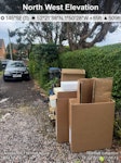 metal, cardboard, wood, brick metal, cardboard, wood and brick - all recyclable material B94 - removed for £120
