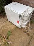 Freezer, parasol, palette 1 x under counter freezer 
Plastic Palettes 
1 x Parasol
1x Garden table
2 x Small bench as in the picture SE10 - removed for £100