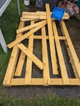 Home waste too big for car Palate with extra wood.  2 big heavy plywood sheets with tiles on.  extra small tiles, 2 bags of rubble SW6 - removed for £75